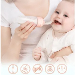 Biberon avec cuillère en silicone