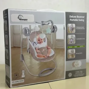Balançoire électrique solide pliable avec musique pour bébé rose
