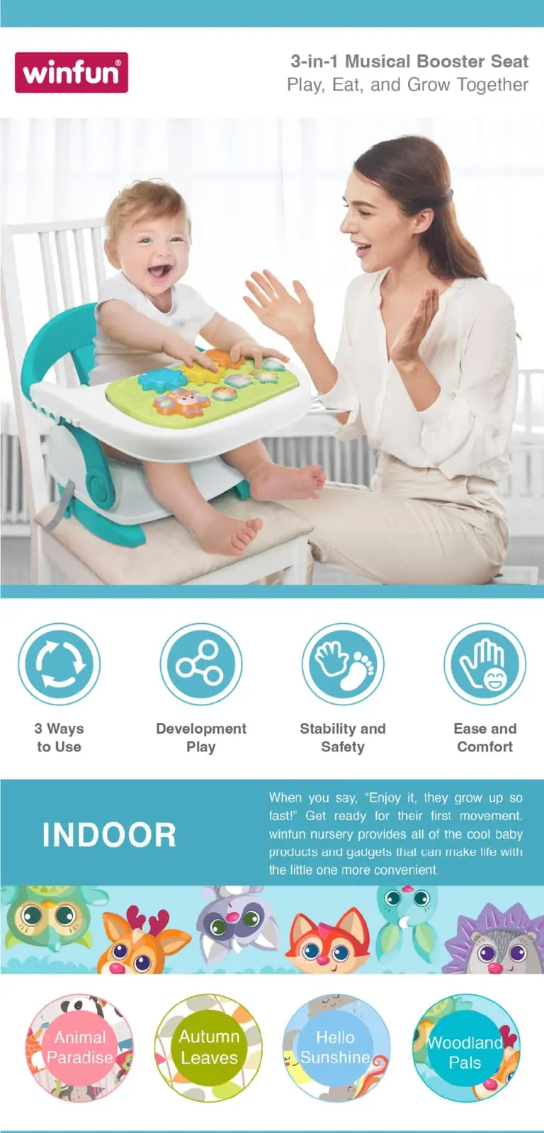 Booster rehausseur musical pour bébé – Winfun