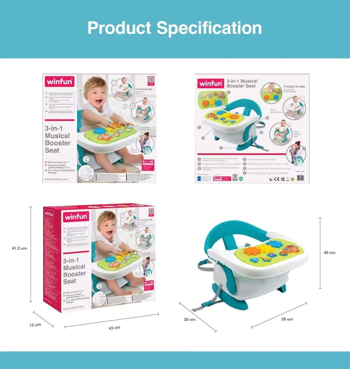 Booster rehausseur musical pour bébé – Winfun
