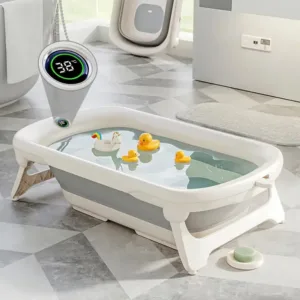 Baignoire pliable et compacte avec thermomètre digital intégré 0m+