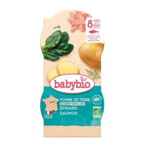 Babybio 2 Bols épinards saumon 2 x 200g – dès 8 mois