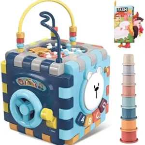 Cube d’Activités Éducatif Bébé – Sons, Lumières, Formes et Lettres