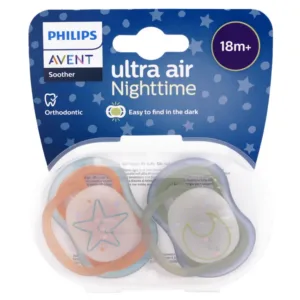 AVENT ULTRA AIR NIGHTTIME LOT DE 2 SUCETTES +18 MOIS MIXTE