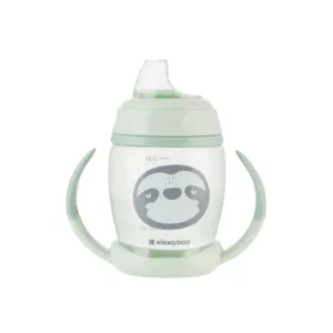 Gobelet PP avec bec verseur en silicone 200 ml Happy Face Mint - kikkaboo