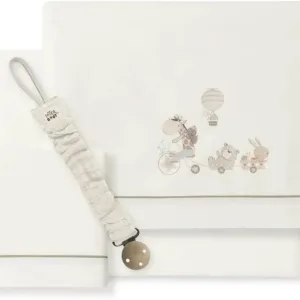 Interbaby Parure Lit 60X120( Drap 152X102 + Drap Dessous 120X60X12 + Coussin 60X30) Beige