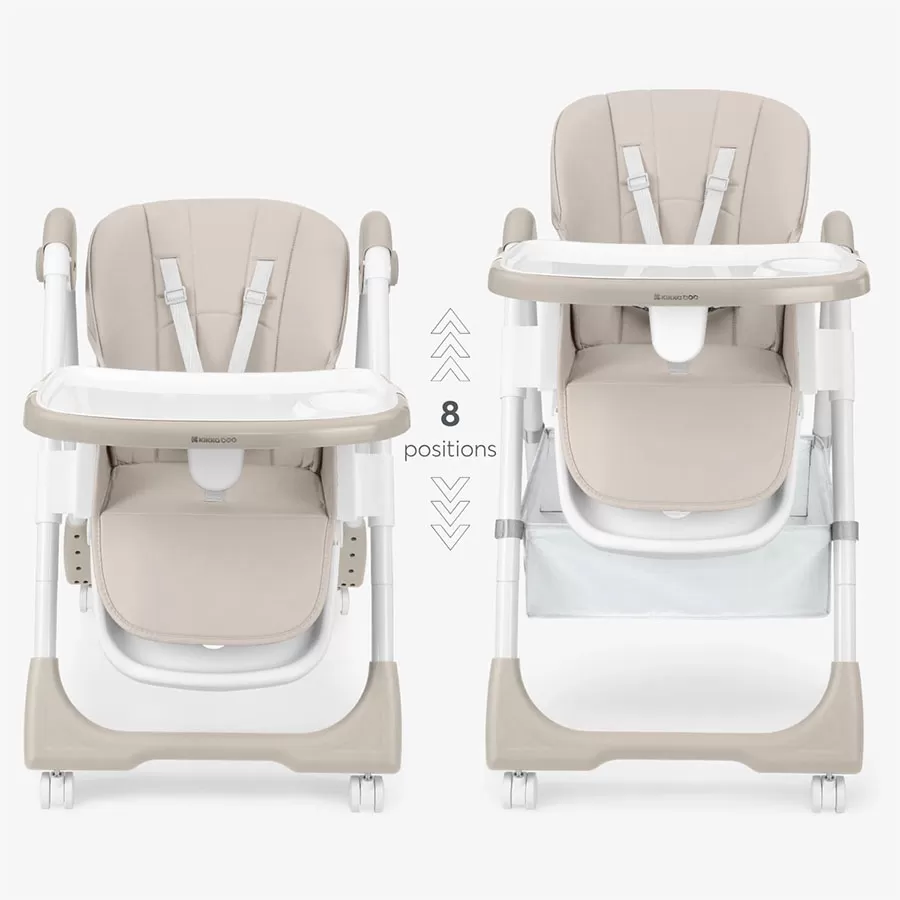 Chaise Haute Pliable Spicy – Beige – Compacte & Réglable (6-36 Mois) – Kikkaboo 1