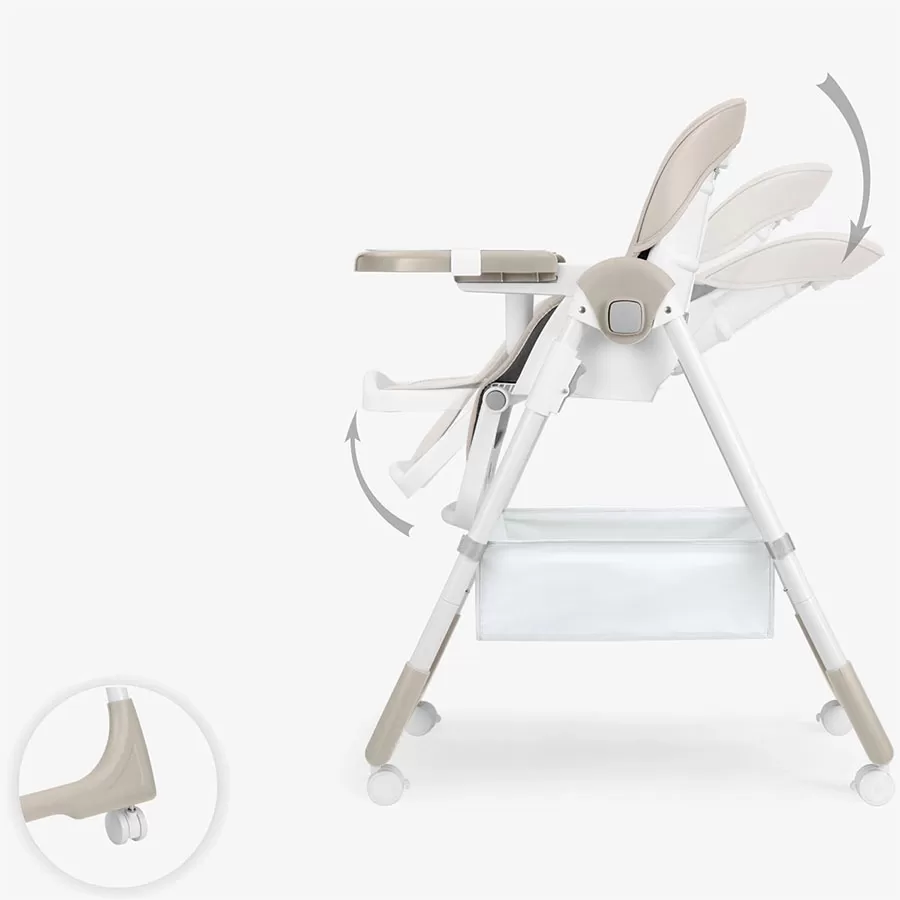 Chaise Haute Pliable Spicy – Beige – Compacte & Réglable (6-36 Mois) – Kikkaboo 2