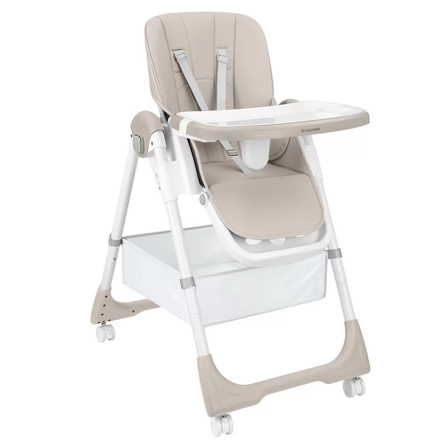 Chaise Haute Pliable Spicy – Beige – Compacte & Réglable (6-36 Mois) - Kikkaboo