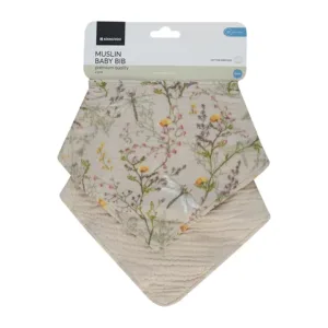 Set de 2 Bavoirs Secret Garden Beige – Élégance et Praticité - kikkaboo