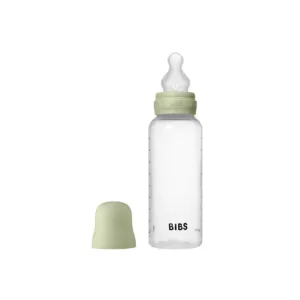 Biberon BIBS en Plastique PP Rond 270 ml – Tétine Silicone Débit Moyen – Sauge