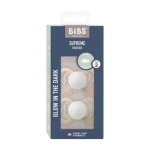 BIBS Sucettes Supreme Colour Duo T2 (6-18M) – Latex – Ivoire & Sauge