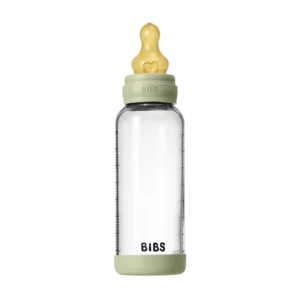 Biberon BIBS en Verre 240ml avec Tétine en Latex Débit Moyen - Sage