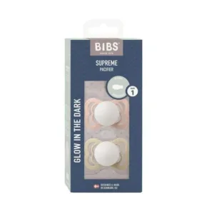 BIBS Sucettes Supreme Colour Duo T1 (0-6M) – Latex – Ivoire & Sauge
